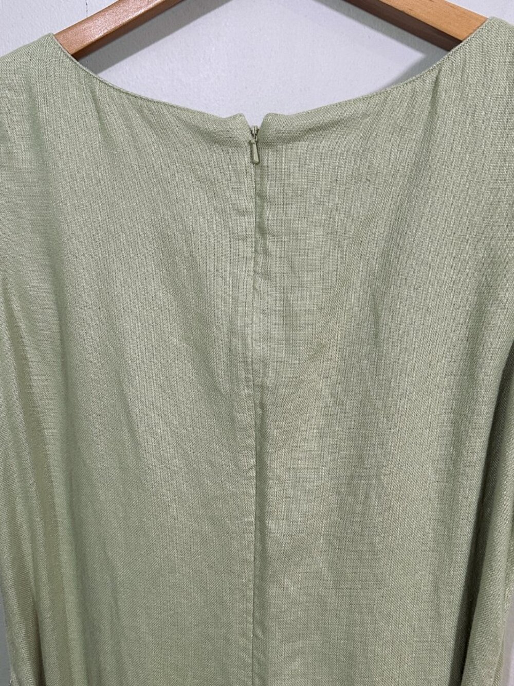 Talbots Green Linen Jumper Tank Maxi Dress Plus Sz 14 Beachy Cottagecore Summer - Picture 9 of 10